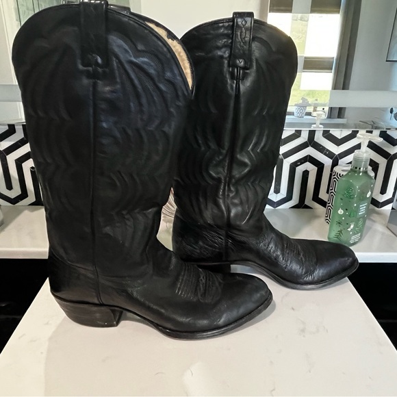 Men’s J. Chisholm Black Western Cowboy Boots Size 10.5B - Picture 2 of 8